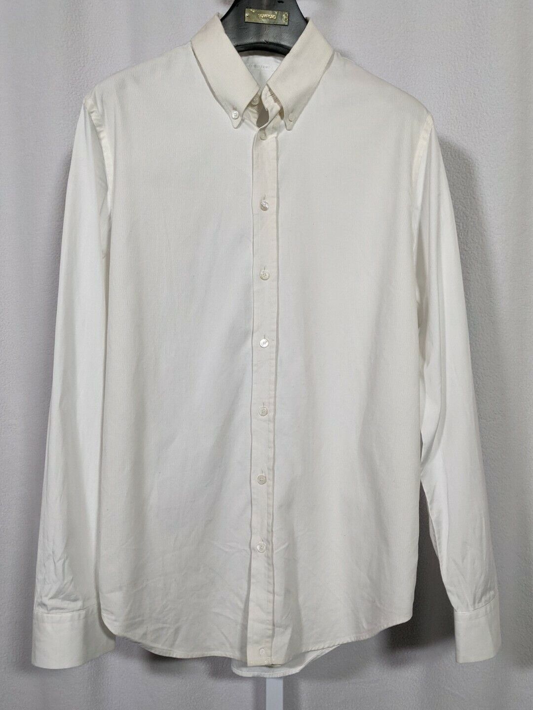 Helmut Lang Archive Paneled Corduroy White Shirt Italy Vintage 42