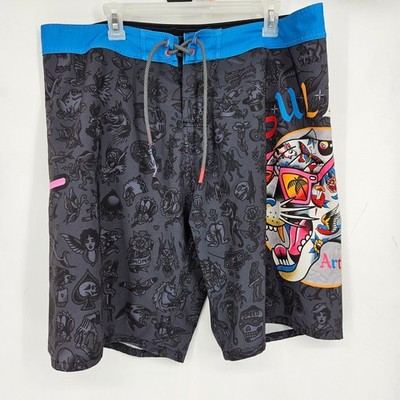 Sullen Art Board Shorts Mens 36 Party Panther Performance Swim Drawstring Summer