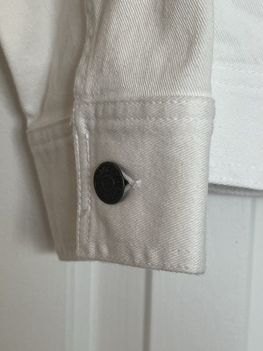 NWT Ralph Lauren LRL Jeans Co White Denim Jacket Woman 2X Stretchy Trucker Biker - Picture 6 of 15