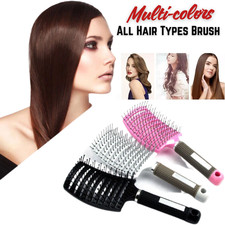 Professional Curved Hair Brush Detangler Vent Comb Anti Static Salon Styling AU
