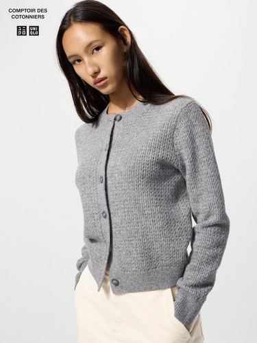 UNIQLO and COMPTOIR DES COTONNIERS Wool blend crew neck cardigan Women's 480025 - Picture 14 of 16