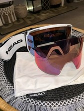 Head Neves Occhiali da Neve Sci Snowboard, Bianco/Nero Mtns - Lente Extra