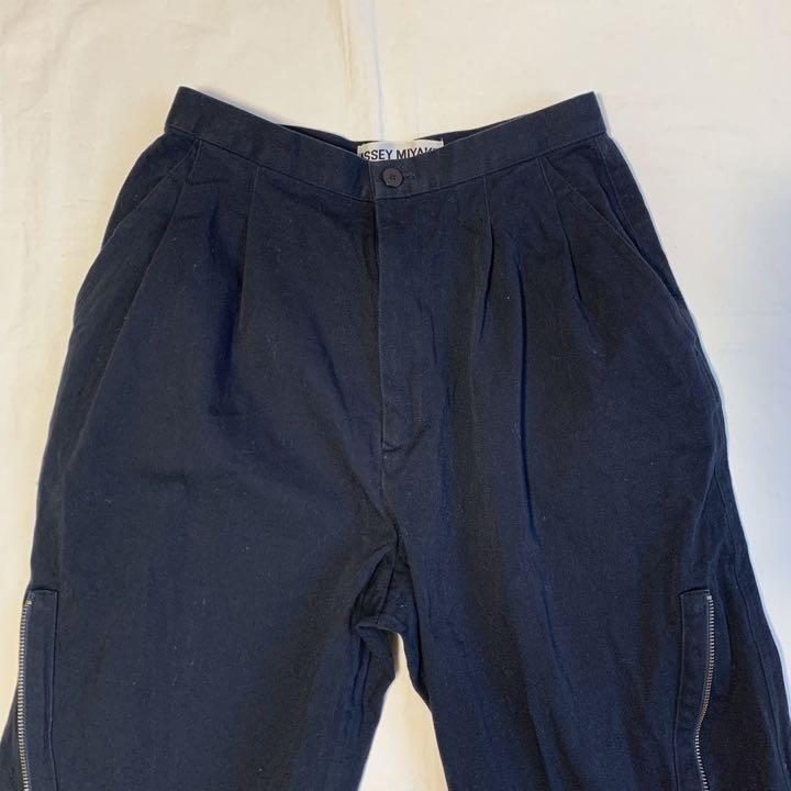パンツ vintage issey miyake zip design pants Vintage Issey Miyake Zip Fastener Design Pants Size L Black