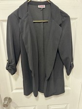 Madrag Black Open Front Blazer Women  s Size M Casual Office Jacket