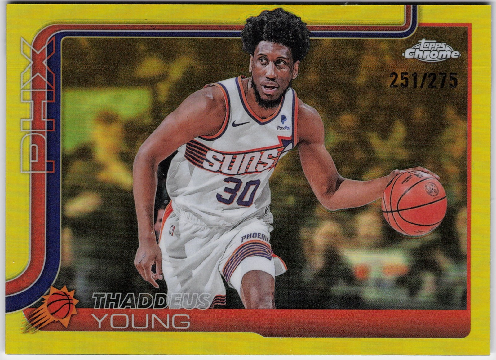 2025-26 Topps Chrome #135 Thaddeus Young Yellow Refractor #/275
