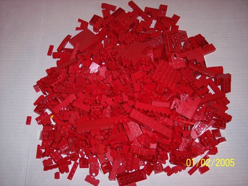 Menge 2 Pfund Pfund Lego sehr gute Steintypen rote Stücke Steine wie abgebildet #1 - Bild 1 von 2