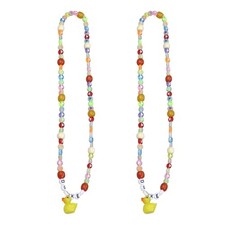 2 Pack Swinging Duck for Rear View Mirror Beaded Car Decoration Hanging
