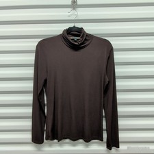Suzie in the City Turtleneck Size L Womens Brown Long Sleeve Top Made in USA