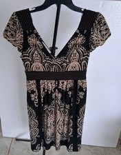 Maggy London Size 6 Dress Black/Gold Lace Dress Party Dressy