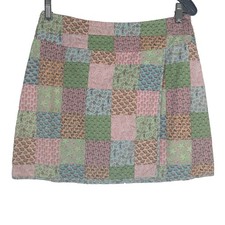 Vineyard Vines Women's Faux Wrap Mini Skirt Size 2 Patchwork Beach Nautical