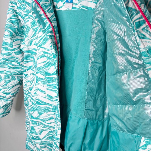 Columbia Girl's Youth XL Omni-Heat Nordic Jump Jacket White Blue Full Zip - Picture 6 of 13