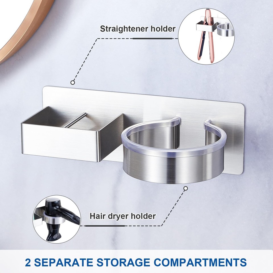 Porta Phon Da Parete Per Bagno In Acciaio Inox Alpina, 10x8,5 Cm, Kit Di Montaggio Incluso - 3