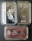 Lot of Three 1oz Silver Bars in Capsules