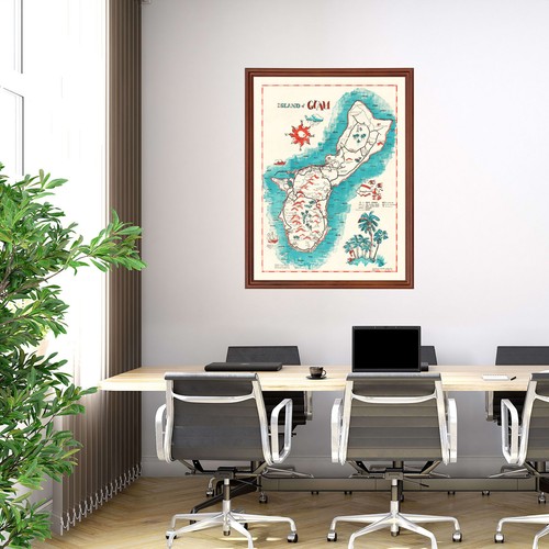 Alte Karte von Guam, 1955 - Vintage Guam Art - Bild 5 von 29
