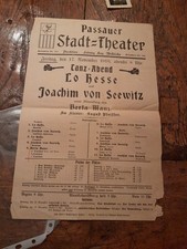 Stadt-Theater Passau, altes Plakat von 1916, ca. DIN A3