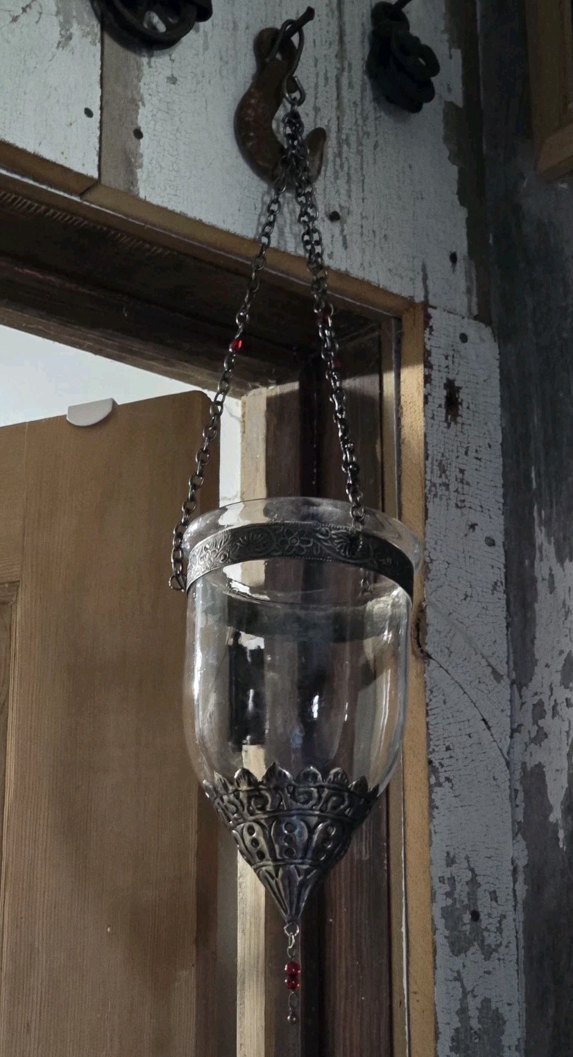 Moroccan Style Hanging  Glass Tealight Candle Lantern Holder