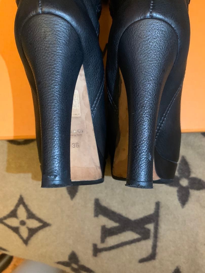 GUCCI Boots Heel Long Leather Black EU36/US6 116444c thumbnail 23