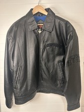 Rare Vintage Warner Bros Superman Leather Jacket Men s L Black DC Comics