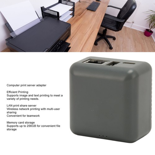 Network USB 2.0 Printer Server RJ45 Network Port Multi User Sharing LAN Print CB - Afbeelding 8 van 28