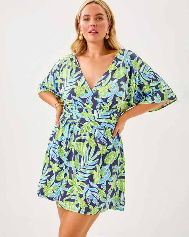 NWTS- LILLY PULITZER - LARGE  - PARIGI SKORT ROMPER - Sapphire Pool  MSRP $168