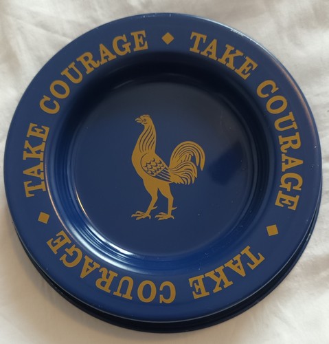 Vintage Unused "Take Courage" Metal Ashtray. 15cm. Collectable/Advertising. - Picture 1 of 7