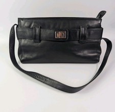 Tula Black Leather Handbag 33cm X 11cm