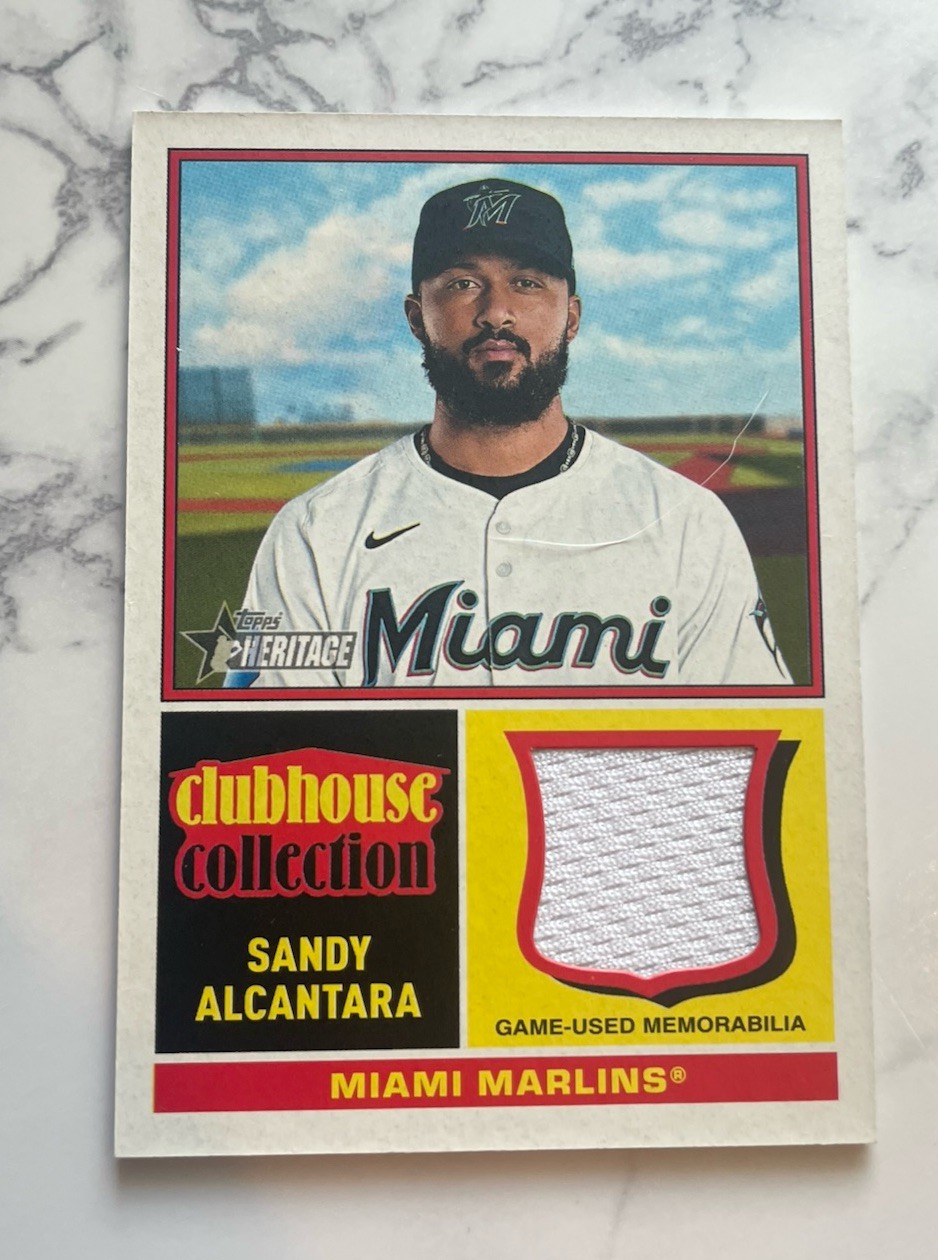 2025 Game Used Memorabilia Sandy Alcantara Miami Marlins Topps Heritage