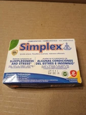 Simplex Homeopathic For Sleeplessness & Stress. 60 Tablets. Sealed. Exp Dec 2026