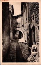 SAINT-PAUL Alpes Marítimos Francia Callejón Empedrado Niño RPPC Foto Real