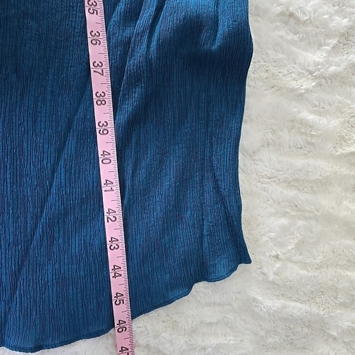 Hatch Maternity Gauze Midi VNeck Stretch Flowy Empire Teal Dress Size 1 Small - Picture 5 of 8