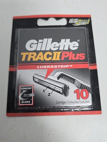 Gillette TRAC II Plus Razor Blade Refill Cartridges 10 Count GENUINE SEALED