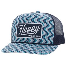 Hooey Mens Lakota Embroidered Patch Snapback Hat- Turquoise/Navy Pattern