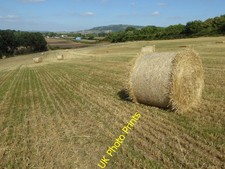 Photo 6x4 Straw bales in a stubble field Stratford/SO8838 Round straw ba c2016