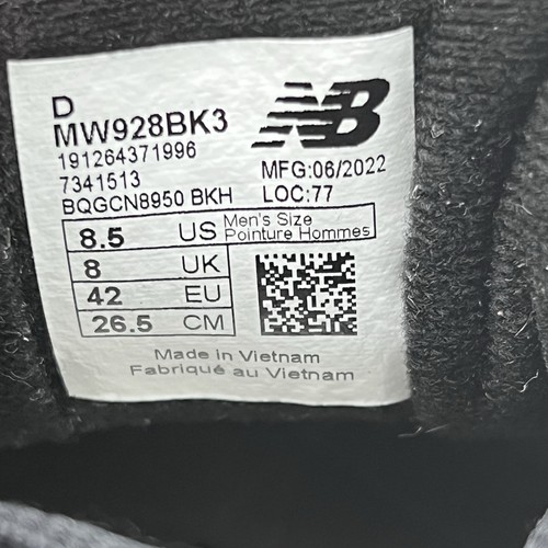New Balance 928v3 Zapatos para Caminar Hombres Talla 8.5 D Negros Cómodos Rollbar Tenis - Imagen 8 de 8