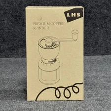 LHS Premium Coffee Grinder Manual Hand Crank Ceramic Adjustable 4 Grind Settings