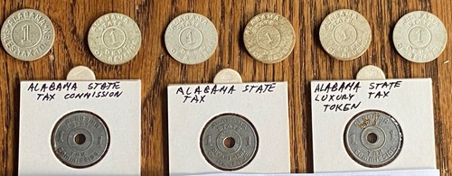 ALABAMA TAX TOKEN LOT - NINE TOKENS - NICE DETAIL - ESTATE FIND - Bild 1 von 2