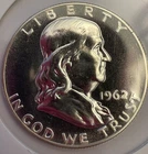 1962 Ben Franklin Half Dollar Almost Uncirculated Gem Vintage 90% Silver