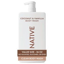 Native Body Wash for Women  Men, Coconut  36 Fl Oz Pack of 1 , White