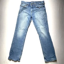 Old Navy Denim Blue Jeans Mens Size 34x34 Bootcut Leg Zip Up Button Closure