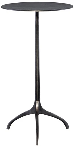 Modern Nickel Aluminum Accent Table 14" Wide Silver Tripod Legs for Living Room - Picture 2 of 4