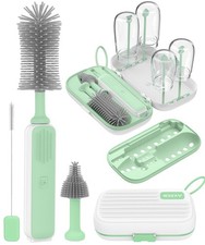 Baby Bottle Brush Cleaner for Travel BPA-Free Silicone, -Button 360 Deep C...