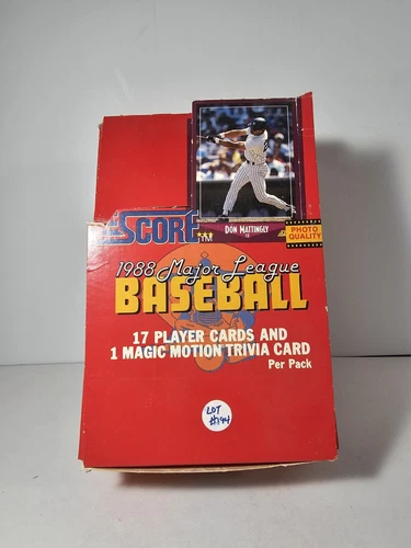 1988 Score Wax Box Baseball 36 Packs