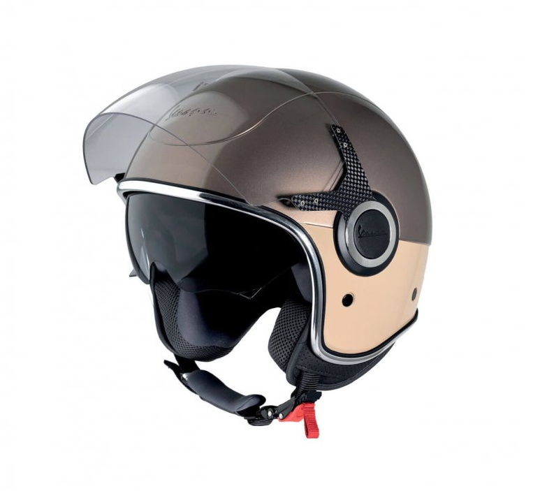 Vespa VJ Open Face Crash Helmet Brown / Beige New 605914M | eBay