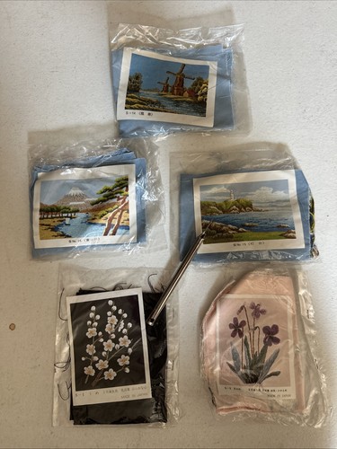 Vintage Bunka Embroidery Punch Kits Lot Of 5
