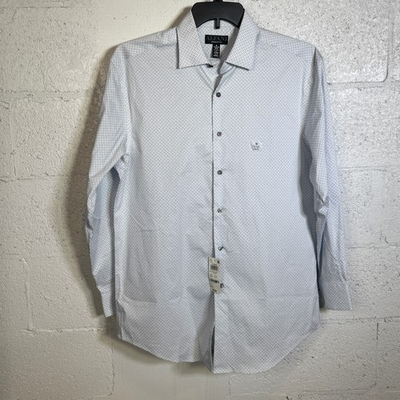 #ad #ad Alfani Men#x27;s Regular Fit Stretch Micro Dot Dress Shirt Blue 15 15.5 32 33 $65 $25.50
