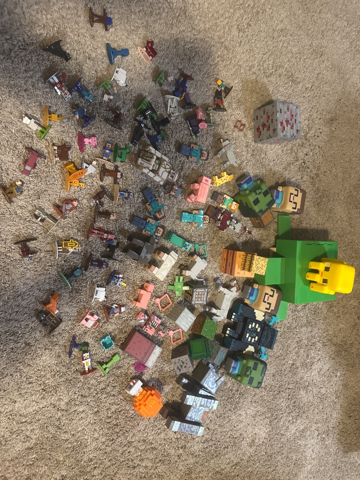 Minecraft Colour In Minecraft Mini Figures Series Lot Of Various Figures and die cast ...