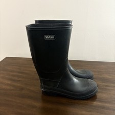Lacrosse Black Rainboots Women US 7. Made In USA Rubber Sole Trip Travel FC