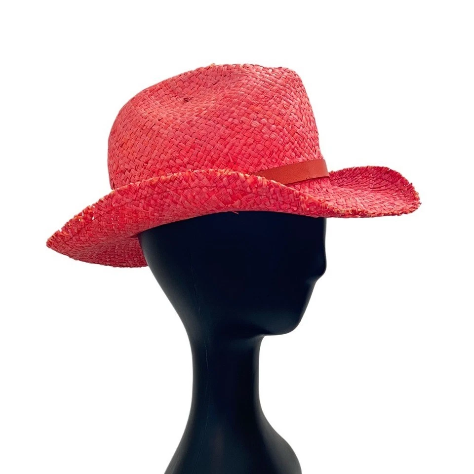 Sermoneta аксессуары Western Summer солнце 100% Paglia солома оранжевый красный шляпа - Изображение 3 из 4