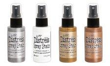 Distress Spray Stains Bundle 1.9 Oz Brushed Pewter Tarnished Brass Bronze Fence