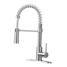 Kitchen Faucet with Sprayer, High Arc Single Handle Kitchen Sink Brushed Nickel